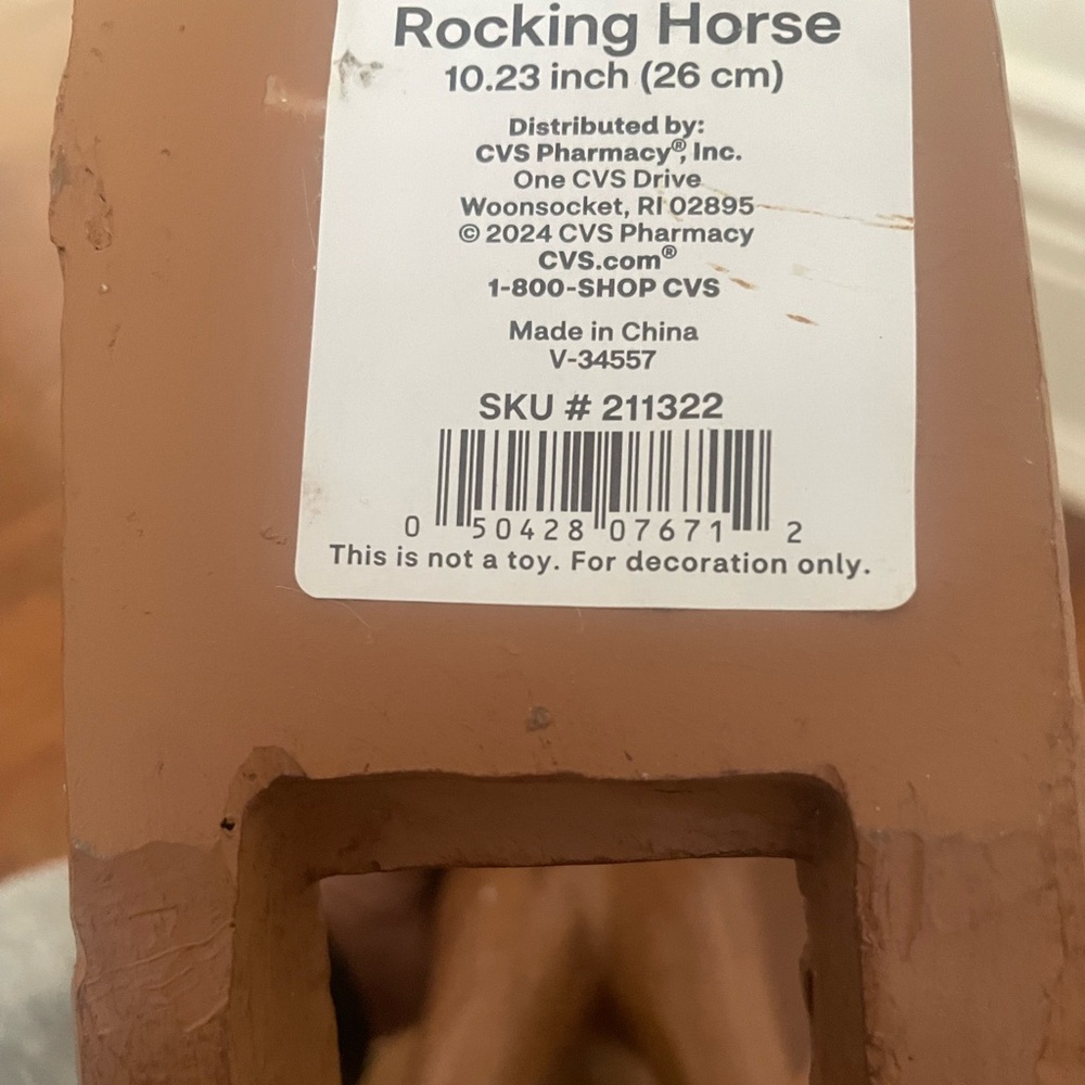 Christmas decor Handcrafted Brown Rocking Horse 10.2” - Picture 5 of 5